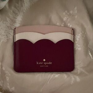 Kate Spade Burgundy and Blush Card Holder